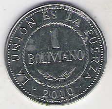 Boliwia 1 boliwiano 2010