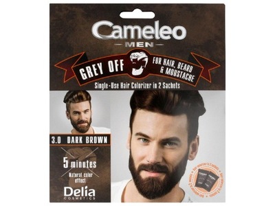 Cameleo Men Men Farba do włosów,brody i wąsów nr 3.0 Dark Brown 15mlx2