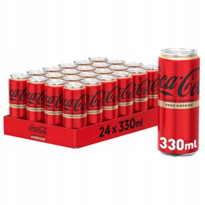 Coca cola zero bez kofeiny bez cukru w puszce 24x330ml zgrzewka