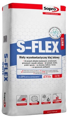 SOPRO 202 S-FLEX WHITE Biała Żelowa Elastyczna zaprawa klejowa C2TE 22,5 kg