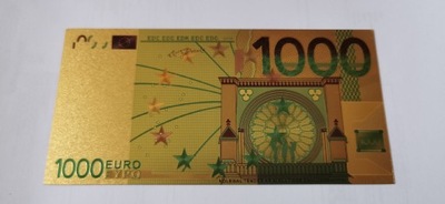 1000 EURO kolorowe pozłacane 24k ZŁOTE BANKNOTY