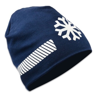 Czapka Odblaskowa Granatowa Śnieżynka Beanie 3M