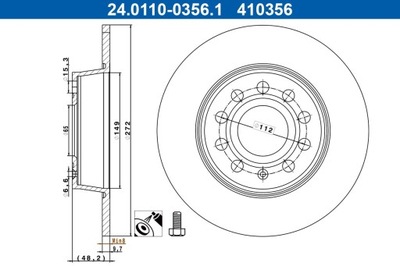 2X ДИСК ГАЛЬМІВНИЙ VW ЗАД A3/GOLF VI VII/OCTAVIA/CADDY/TOURAN 10- 272MM 24