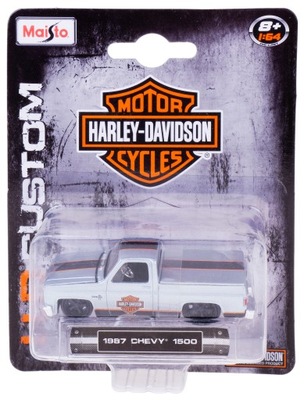 CHEVY 1500 '87 PICKUP HARLEY DAVIDSON 1:64 MAISTO