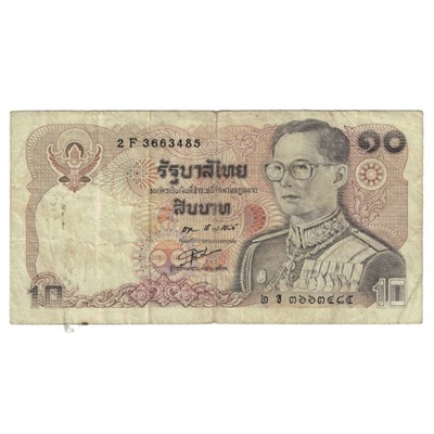 Banknot, Tajlandia, 10 Baht, KM:98, VF(20-25)