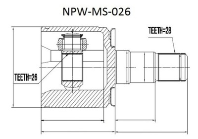 AXLE SWIVEL WEW. MITSUBISHI PAJERO V14W-V55W 91-04, PAJERO SPORT 96-06 LEFT  