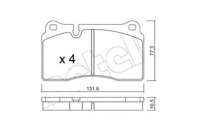 METELLI КОЛОДКИ ТОРМОЗНЫЕ VW TOUAREG 05-