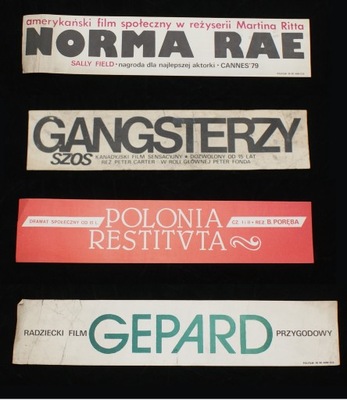 PLAKAT ZAPOWIEDŹ FILM NORMA REA, GANGSTERZY SZOS, POLONIA RESTITUTA, GEPARD