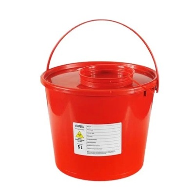 Intergos Czerwony pojemnik na odpady medyczne 5 l