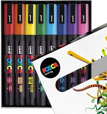 Marker Posca PC-3M z farbą plakatową zestaw 8 szt