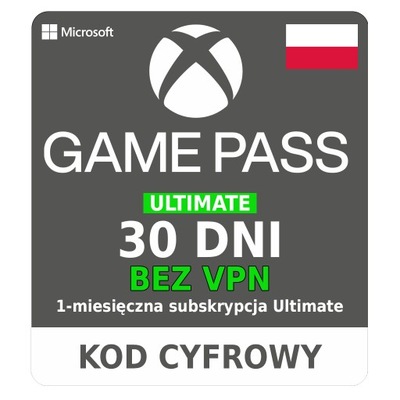 XBOX GAME PASS ULTIMATE 30 DNI PL BEZ VPN MIESIĄC KOD KLUCZ