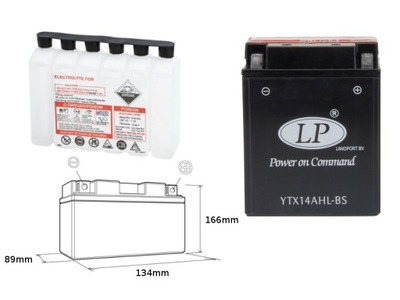 LANDPORT AKUMULIATORIUS YTX14AHL BS 12V 12AH 134X89X16 