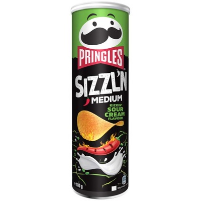 PRINGLES *Sizzl'n Medium Kickin' Sour Cream CHIPSY