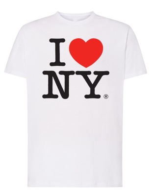 T-Shirt męski modny nadruk I love NEW YORK r.S