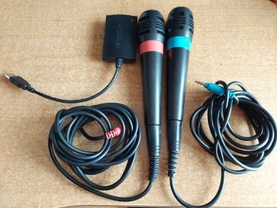 Mikrofony SingStar do PlayStation, PS2, PS3, USB 2szt. +gry