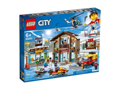 LEGO CITY 60203 KURORT NARCIARSKI, ZIMA NARTY SNOWBOARD ŚNIEG KLOCKI