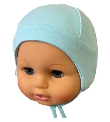 Czapeczka niemowlęca bawełniana niebieska 56cm