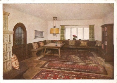 HITLER -BERGHOF -rezydencja Hitlera -pocztówka -wnętrze