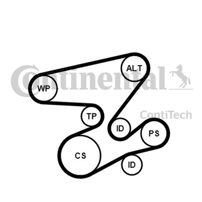 CONTITECH KOMPLEKTAS DIRŽELIO WIELOROWK. BMW E46/E60 2,0D/3,0D 