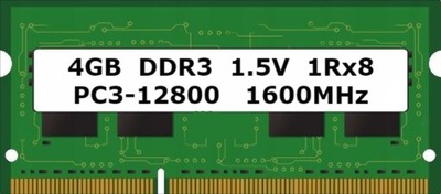 Samsung 4GB DDR3 SODIMM PC3-12800s 1600MHz 1.5V do laptopa 1Rx8