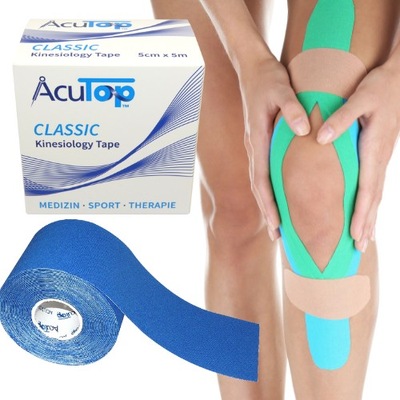 TAŚMA KINESIO KINEZJOLOGICZNA ACUTOP TEJP TEJPY TAPE 5x5 CLASSIC NIEBIESKI