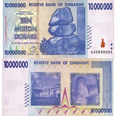 # ZIMBABWE - 10000000 DOLARÓW - 2008 - P-78 - UNC rzadki!
