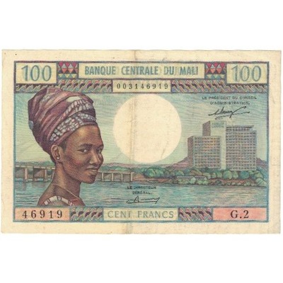 Banknot, Mali, 100 Francs, undated (1972-73), KM:1