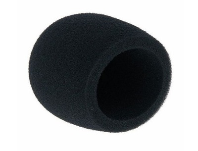 Gąbka mikrofonowa czarna duża do mikrofonów wokalnych