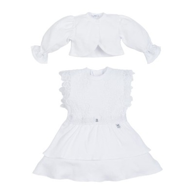 Biała sukienka z bolerkiem dla dziewczynki Diva 80