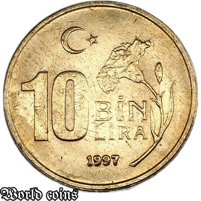 10 BIN LIRA 1997 - TYP: GRUBY RANT - TURCJA