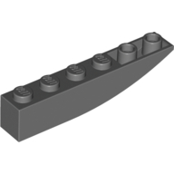 LEGO 42023 4210779 Brick Curved 6x1 Inverted Dark Bluish Gray Ciemny szary
