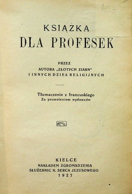 Książka dla profesek 1927 r