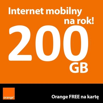 Internet Mobilny na kartę ORANGE LTE 200GB/ROK!