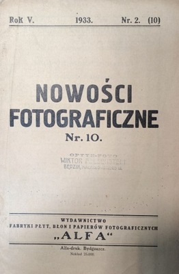 NOWOŚCI FOTOGRAFICZNE 1933 NR 10