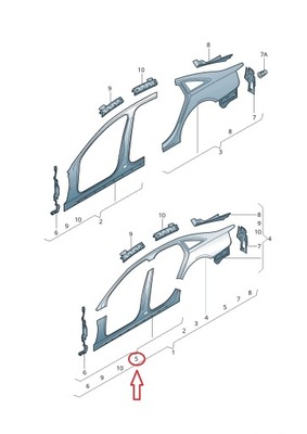 Новий поріг блок двигуна правий audi a6 s6 c7 sedan aso rzeszów фото №1