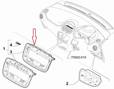 Рамка радио внутренняя fiat punto evo фото №1