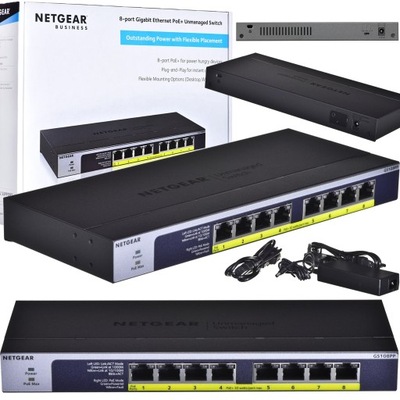 SWITCH Netgear GS108PP NIE Zarządzany Gigabit Ethernet LAN POE