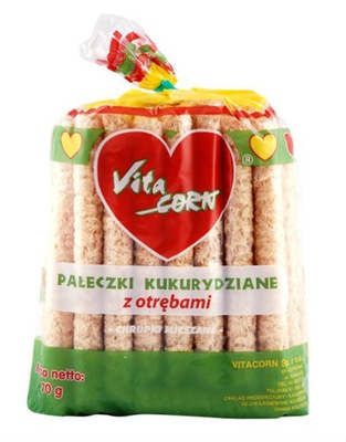 Vitacorn Pałeczki kukurydziane z otrębami 70 g