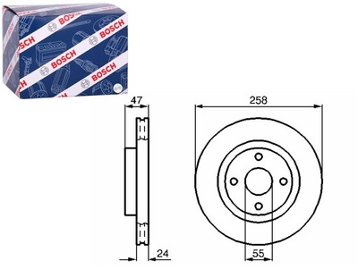 BOSCH ДИСКИ ТОРМОЗНЫЕ ТОРМОЗНЫЕ 2 ШТУКИ. ПЕРЕД MAZDA 323 F VI 323 S VI 1.6-2.0D