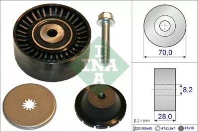 INA 532 0600 10 RITINĖLIS KREIPIAMA / PROWADZACA, DIRŽELIS PLEIŠTINIS KRUMPLINIS 