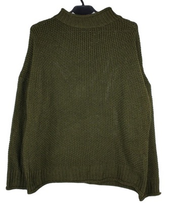Zielony luźny ażurowy sweter L XL 40 42