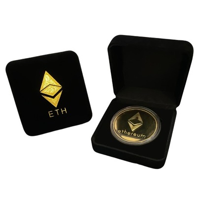 ETH Ethereum Moneta + ozdobne pudełko BOX BITCOIN