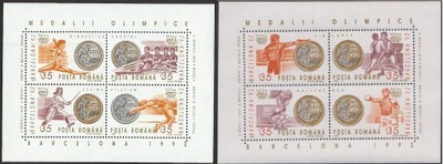 Rumunia 1992 Znaczki Blok 279-280 ** sport igrzyska olimpijskie Olimpiada