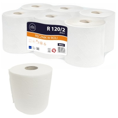 Ręcznik papierowy celuloza 120m 2-warstwy 6 rolek