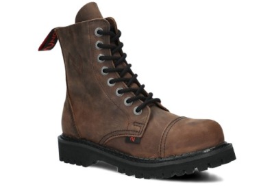 NAGABA 8H - OLIWKOWE GLANY DAMSKIE - SKÓRZANE - STEEL NOSE