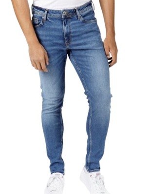 Spodnie męskie jeans niebieskie rurki W28 L30