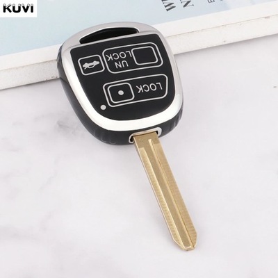 3 BOTÓN S-BLACKNEW TPU CAR KEY CASE COVER FOB FOB PARA TOYOTA RAV4 COROLL  