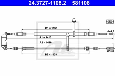 CABLE BRAKE 24.3727-1108.2  