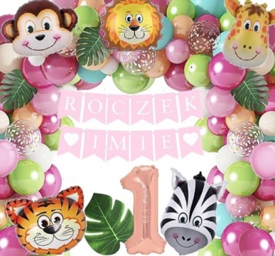 BALONY DŻUNGLA SAFARI zwierzątka ROCZEK imię