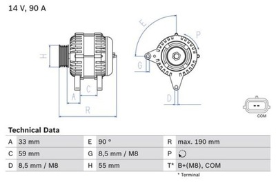 BOSCH 0 986 046 440 ГЕНЕРАТОР РЕСТАВРИРОВАНЫЙ